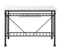 Mera White Marble Top & Gray Finish Kitchen Island