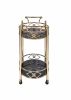 Ottesen Black Glass & Gold Finish Serving Cart