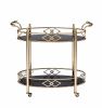 Ottesen Black Glass & Gold Finish Serving Cart