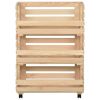 Vegetable Trolley 22.4"x11.8"x31.5" Solid Wood Pine