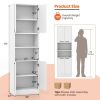 75" Kitchen Pantry Cabinet Tall Cupboard with Doors and Shelves