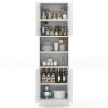 75" Kitchen Pantry Cabinet Tall Cupboard with Doors and Shelves