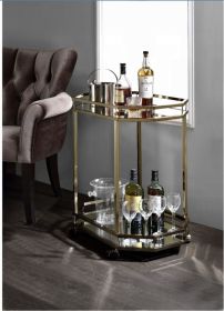 Lacole Mirrior & Champagne Finish Serving Cart