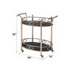 Ottesen Black Glass & Gold Finish Serving Cart