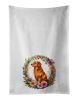 Nova Scotia Duck Tolling Retriever and Flowers Kitchen Towel Set of 2 White Dish Towels Decorative Bathroom Hand towel for Hand, Face, Hair, Yoga, Tea