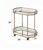 Lacole Mirrior & Champagne Finish Serving Cart