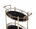 Ottesen Black Glass & Gold Finish Serving Cart