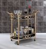 Ottesen Black Glass & Gold Finish Serving Cart
