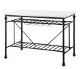 Mera White Marble Top & Gray Finish Kitchen Island