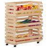 Vegetable Trolley 30.3"x11.8"x31.5" Solid Wood Pine