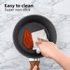 RAINBEAN Frying Pan Set 3-Piece Nonstick Saucepan Woks Cookware Set,Heat-Resistant Ergonomic Wood Effect Bakelite Handle Design