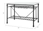 Mera White Marble Top & Gray Finish Kitchen Island