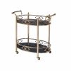 Ottesen Black Glass & Gold Finish Serving Cart