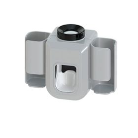 1pc Electric Toothbrush Holder Couple Toothbrush Holder Lazy Person Automatic Toothpaste Squeezing Device Wall Mounted Non Perforated Toothpaste Tooth (Items: Toothpaste Toothbrush Holder, Color: gray)