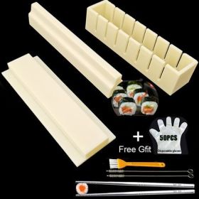 Iyounice 11pcs/set Sushi Maker Equipment Kit,japanese Rice Ball Cake (Color: Sky blue)