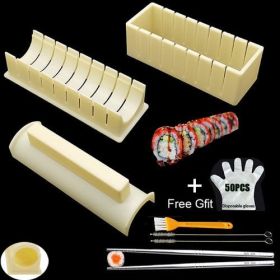 Iyounice 11pcs/set Sushi Maker Equipment Kit,japanese Rice Ball Cake (Color: navy blue)
