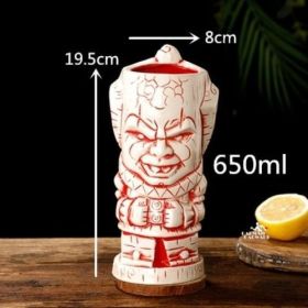 450ml Ceramic Tiki Mug Creative Porcelain Beer Wine Mug Cup Bar Tool - (Color: gold)
