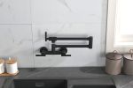 Pot Filler Faucets Both Hot Cold Water Wall Faucet Brass Faucets Kitchen Folding Kitchen Faucets Commercial Sink Faucet 3 Handles 2 Holes Joint Swing