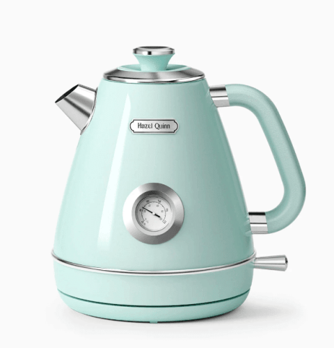 57.5 oz Mint green electric kettle SUS304 food grade 1200W instrument type dial thermometer fast boiling cordless without BPA automatic closed 57.5 oz Mint green electric kettle SUS304 food grade 1200W instrument type dial thermometer fast boiling cordless without BPA automatic closed