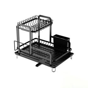 Tableware Organizer Kitchen Countertop Storage Shelf (type: Style A, Color: Black)
