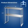 Kitchen Stainless Steel Overshelf with Adjustable Lower Shelf