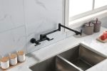Pot Filler Faucets Both Hot Cold Water Wall Faucet Brass Faucets Kitchen Folding Kitchen Faucets Commercial Sink Faucet 3 Handles 2 Holes Joint Swing