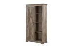 Tall Storage Cabinet Barn Door Storage Country Wood Rustic Farmhouse Pantry Cupboard Barn Door Kitchen Organizer Furniture Home Drawer Shelves