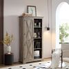 Tall Storage Cabinet Barn Door Storage Country Wood Rustic Farmhouse Pantry Cupboard Barn Door Kitchen Organizer Furniture Home Drawer Shelves