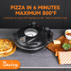 PSP005Cr Double Temperature Control Red Pizza Machine 1200W Portable Pizza Machine 12 inch Electric pizza oven 450°C