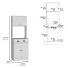 Tennant Kitchen Pantry with Drawer, 2 Cabinets, and Microwave Stand, White