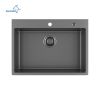 Aqucubic Gunmetal Black CUPC Handmade 304 Stainless Steel Topmount Kitchen Sink with Accessories and faucet