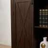 Tall Storage Cabinet Barn Door Storage Country Wood Rustic Farmhouse Pantry Cupboard Barn Door Kitchen Organizer Furniture Home Drawer Shelves