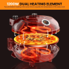 PSP005Cr Double Temperature Control Red Pizza Machine 1200W Portable Pizza Machine 12 inch Electric pizza oven 450°C