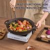 Uncoated Frying Pan with Dual Handles and Wooden Lid(AMZ Shipping)