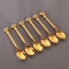 6pcs Gold Alloy Spoon Display Stand Kitchen Dessert Coffee Mixing Tableware Spoon Holder Swan Storage Box Wedding Gift Decorate
