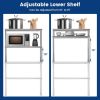 Kitchen Stainless Steel Overshelf with Adjustable Lower Shelf