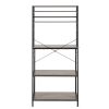 5-Tier Kitchen Bakers Rack with 10 S-Shaped Hooks, Industrial Microwave Oven Stand