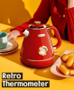 1200W dark gray electric kettle retro water Thermograph dial LED automatic off lamp SUS304 Food grade 1.7L / 57.5 oz Dark gray quick boiling cordless