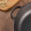 Uncoated Frying Pan with Dual Handles and Wooden Lid(AMZ Shipping)