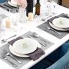 48-Piece Silverware Set Stainless Steel Flatware Cutlery Set Tableware Eating Utensils for 8 with Knife Fork Spoon Dishwasher Safe for Home Kitchen Re