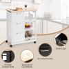 Rolling Kitchen Island Utility Storage Cart with 3 Large Drawers