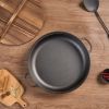 Uncoated Frying Pan with Dual Handles and Wooden Lid(AMZ Shipping)