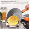Kitchen Cookware Set, 6 PCS Nonstick Pot and Pan Set-Wok, Soup, Milk Pot Set Orange